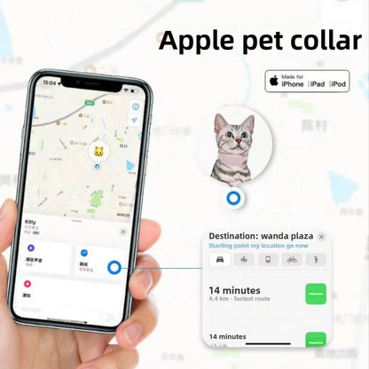 Remote Pet GPS Tracker Waterproof Real-Time Tracking Movement Alert Collar Anti-Lost Dog Cat Global Locator for Apple Find APP