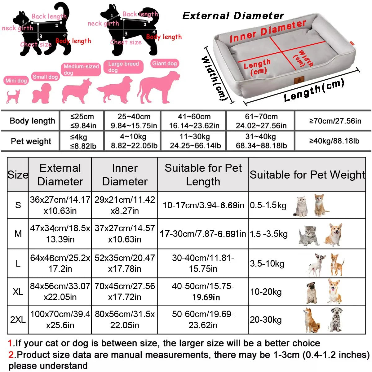 Four Season Square Dog Bed for Large Dog Mattress Bite-resistant Cat Bed Soft Thickened Dog Bed Waterproof Sofa Pet House