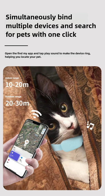 Remote Pet GPS Tracker Waterproof Real-Time Tracking Movement Alert Collar Anti-Lost Dog Cat Global Locator for Apple Find APP