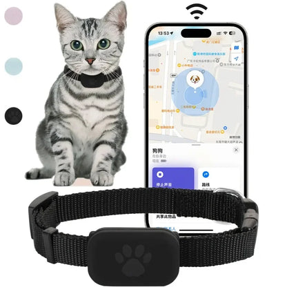 Remote Pet GPS Tracker Waterproof Real-Time Tracking Movement Alert Collar Anti-Lost Dog Cat Global Locator for Apple Find APP