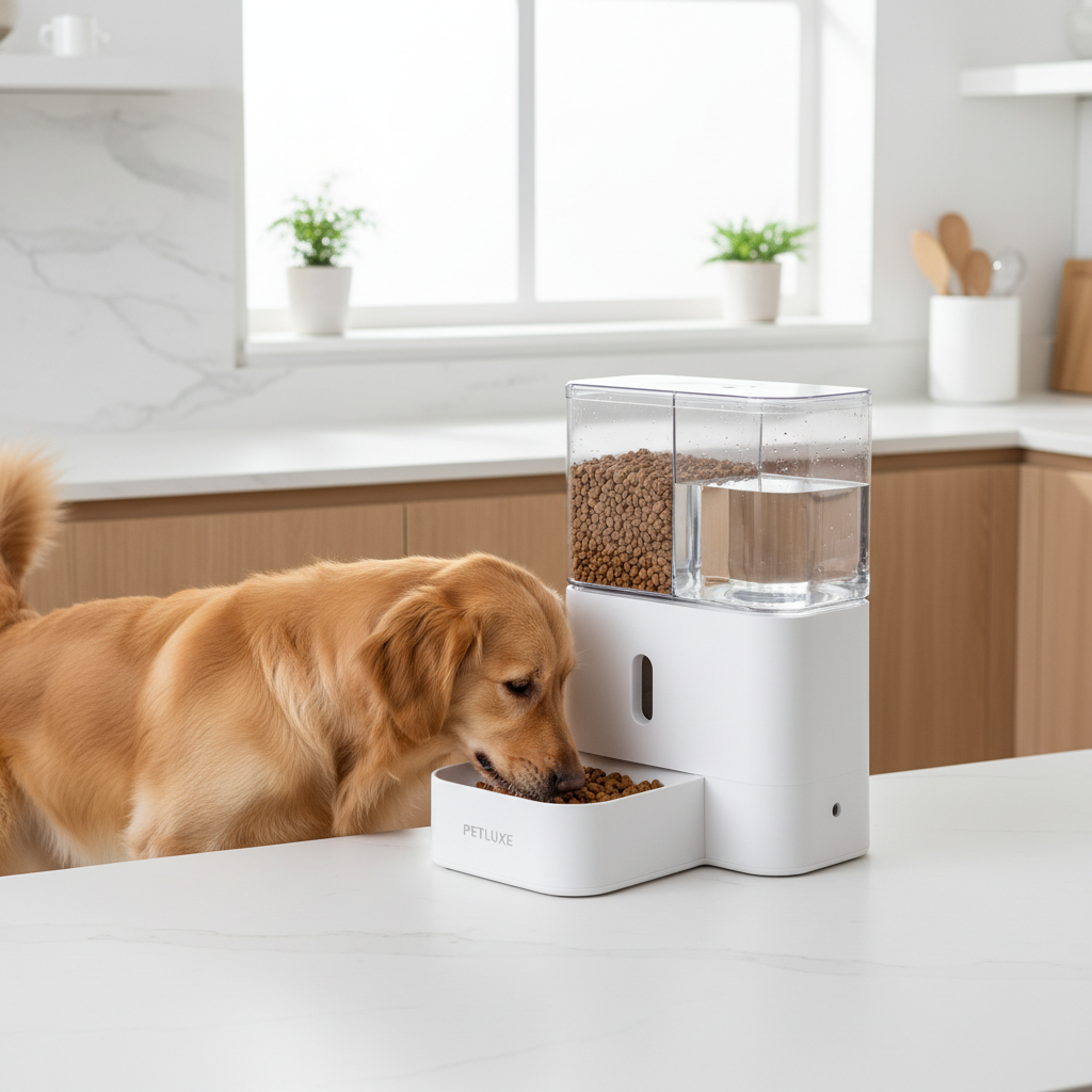 Comedero Automático 2 en 1 AuraPet Blanco - Nutrición Exacta